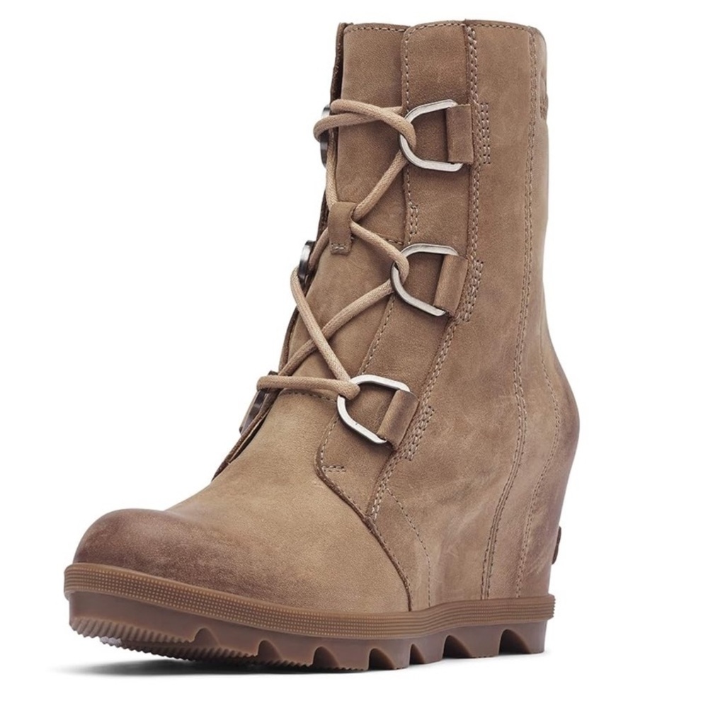 Sorel Women's Joan of Arctic Wedge Brown Lace Up Boots